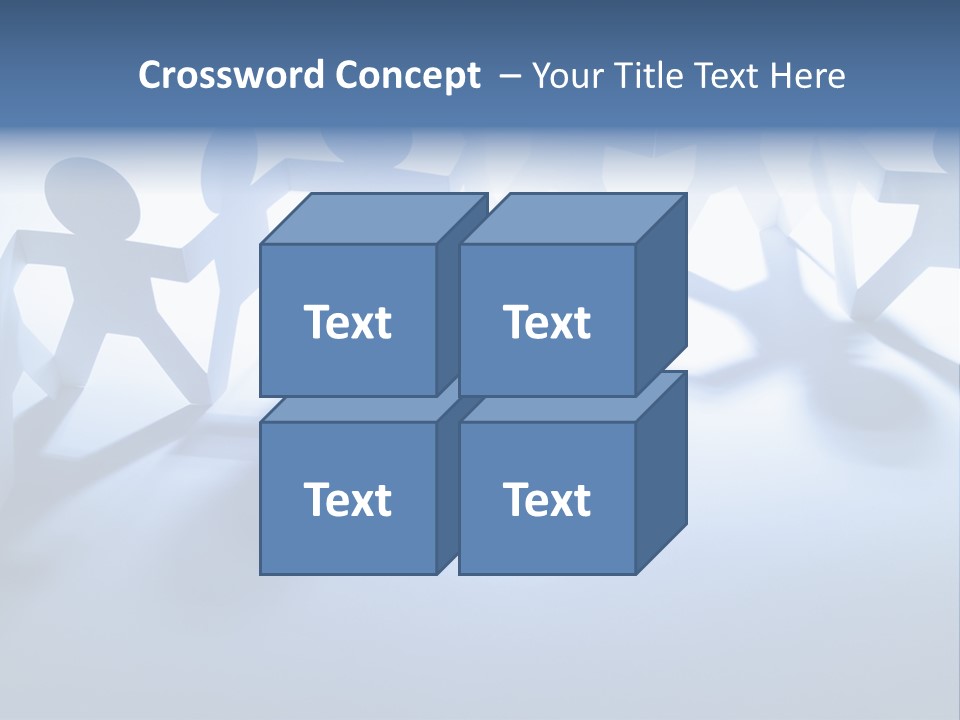 Holding Hands Paper Doll Teamwork PowerPoint Template