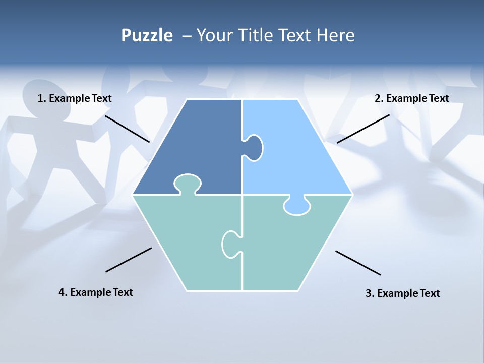 Holding Hands Paper Doll Teamwork PowerPoint Template