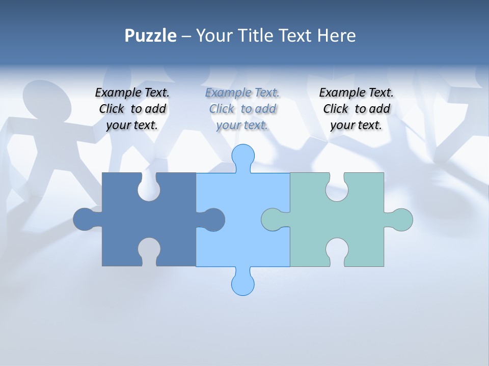 Holding Hands Paper Doll Teamwork PowerPoint Template