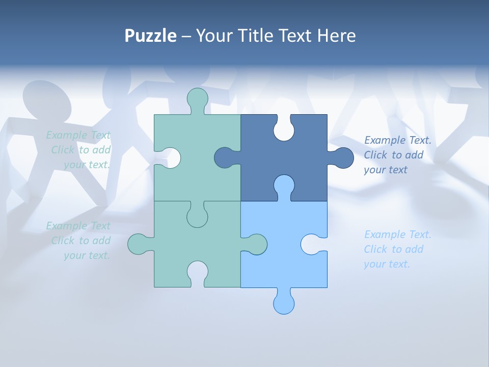 Holding Hands Paper Doll Teamwork PowerPoint Template