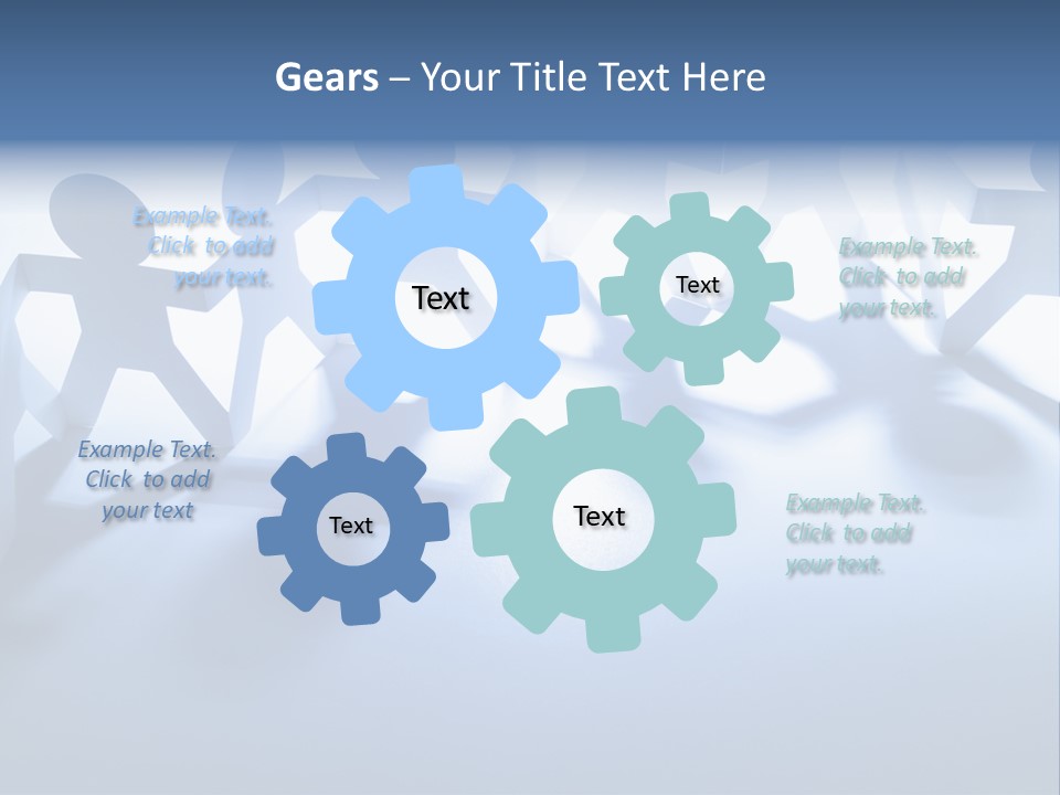 Holding Hands Paper Doll Teamwork PowerPoint Template