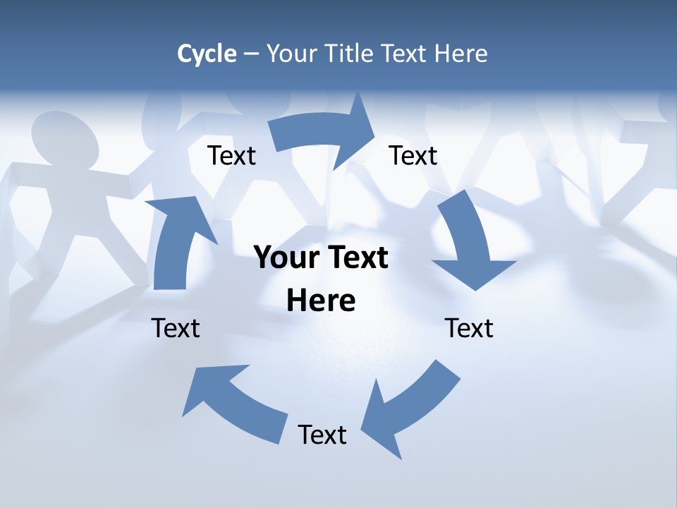 Holding Hands Paper Doll Teamwork PowerPoint Template