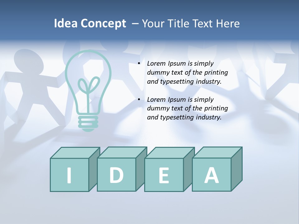 Holding Hands Paper Doll Teamwork PowerPoint Template