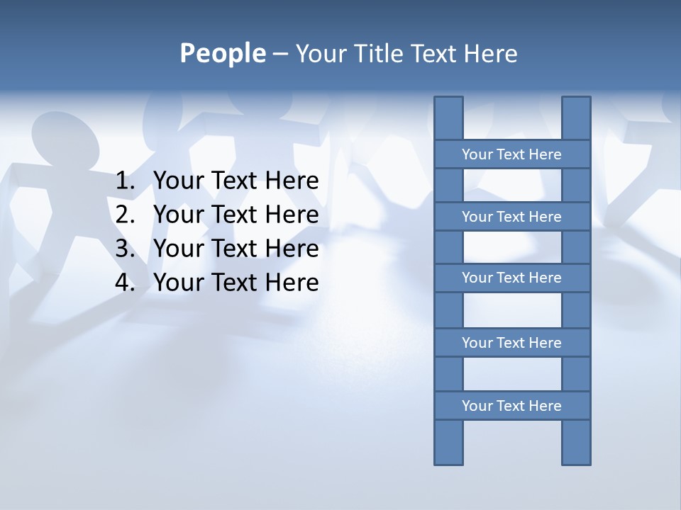 Holding Hands Paper Doll Teamwork PowerPoint Template