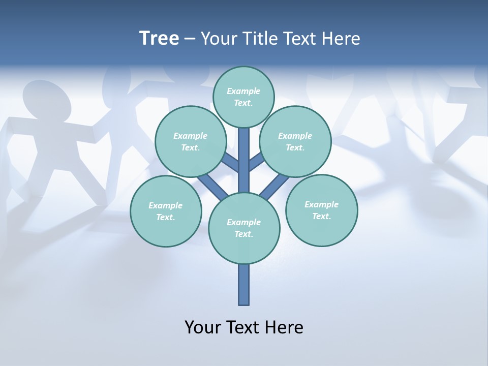 Holding Hands Paper Doll Teamwork PowerPoint Template