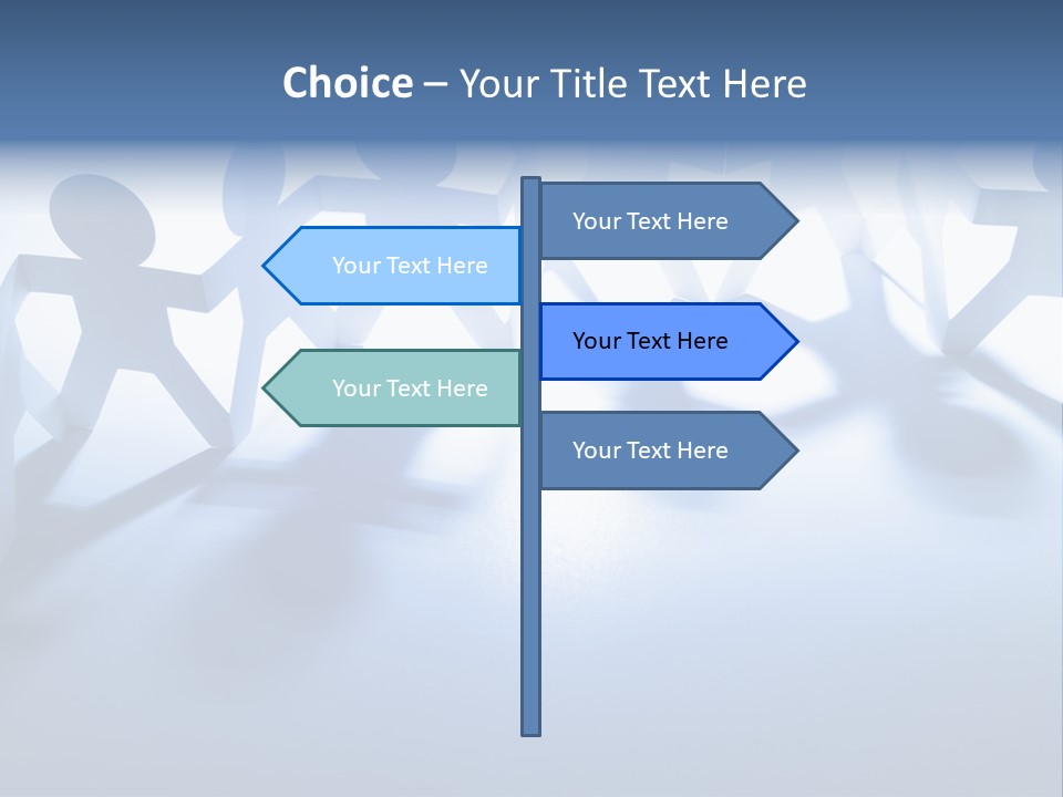 Holding Hands Paper Doll Teamwork PowerPoint Template