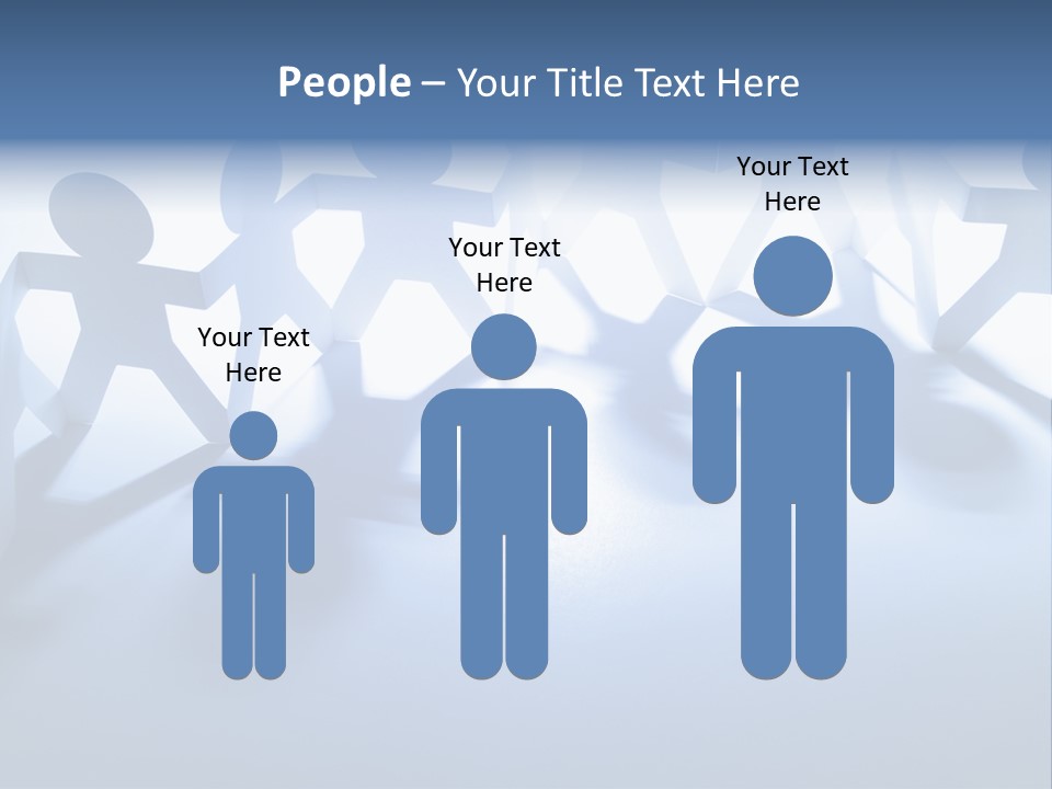 Holding Hands Paper Doll Teamwork PowerPoint Template