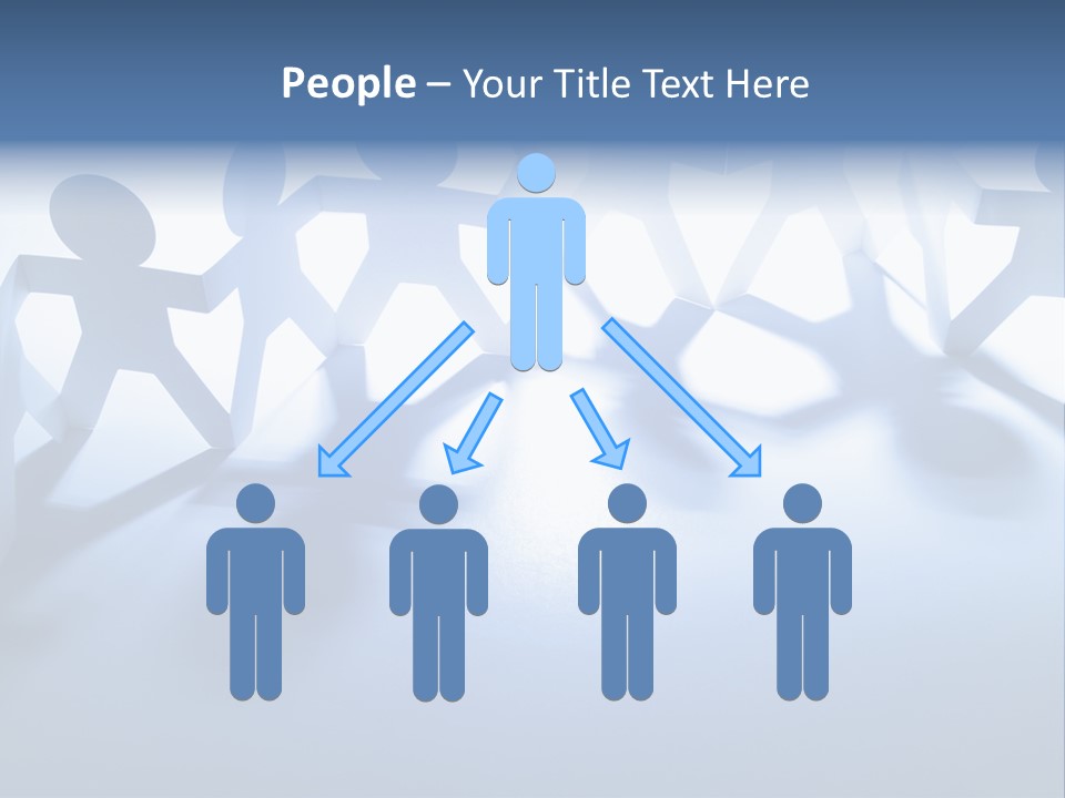 Holding Hands Paper Doll Teamwork PowerPoint Template