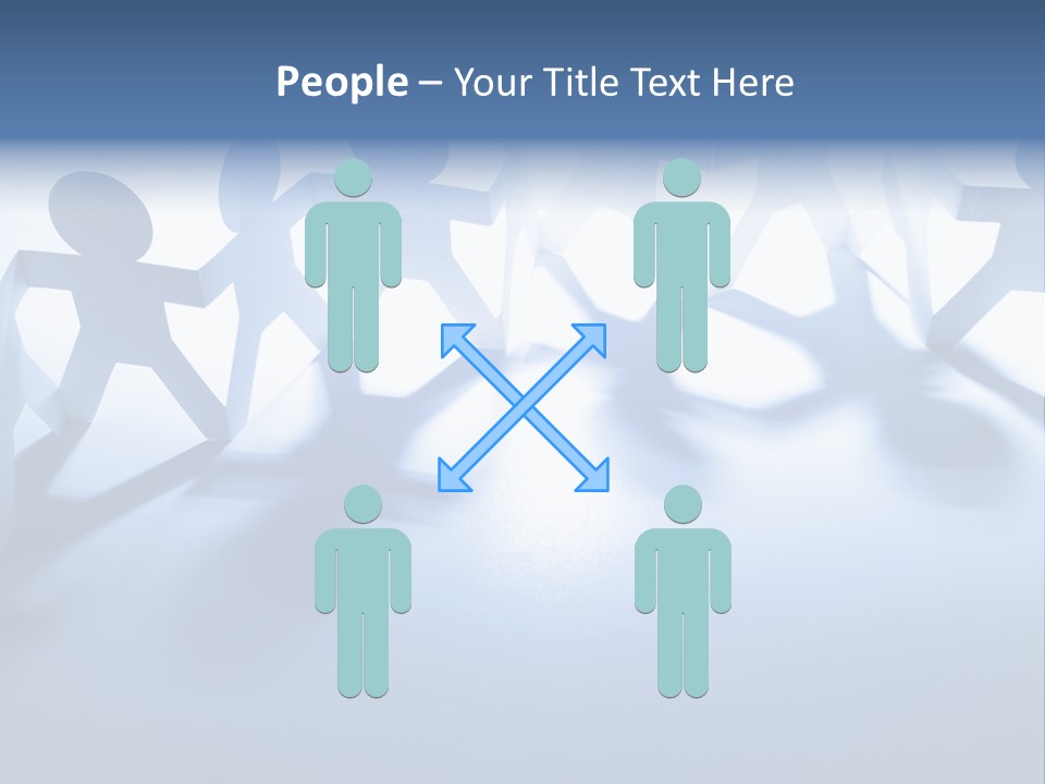 Holding Hands Paper Doll Teamwork PowerPoint Template