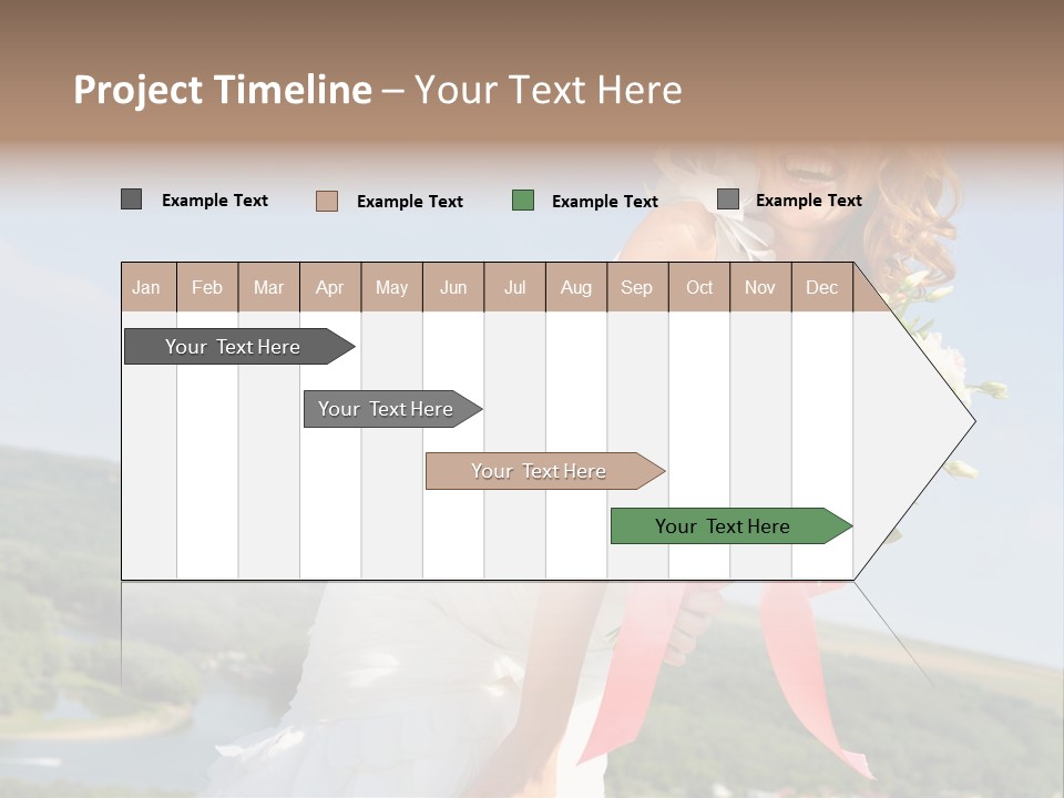 A Woman In A White Dress Holding A Bouquet Of Flowers PowerPoint Template