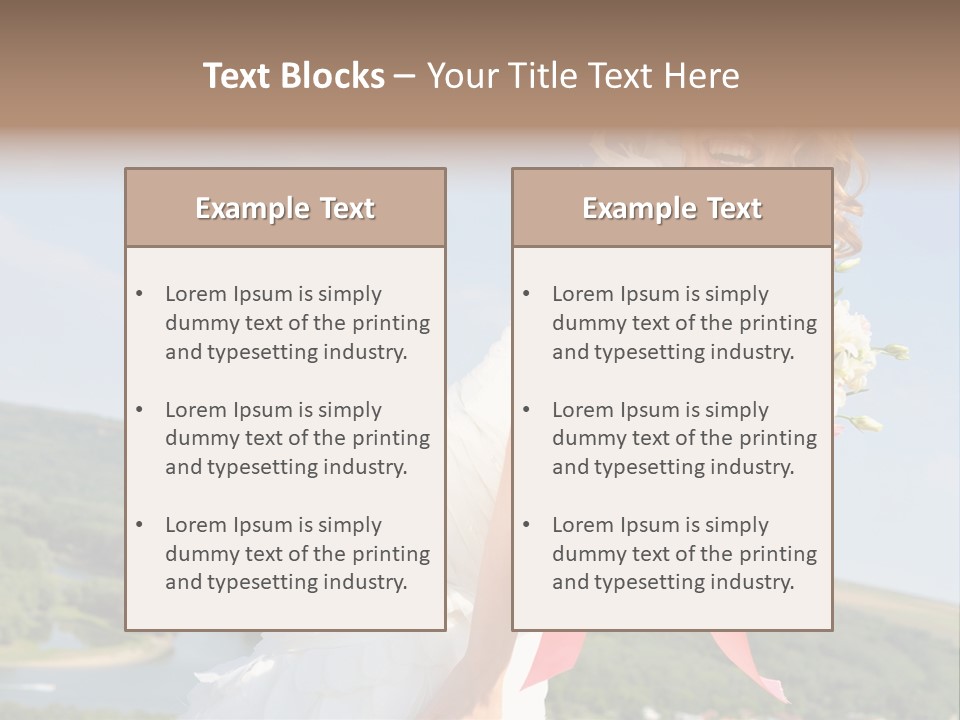 A Woman In A White Dress Holding A Bouquet Of Flowers PowerPoint Template