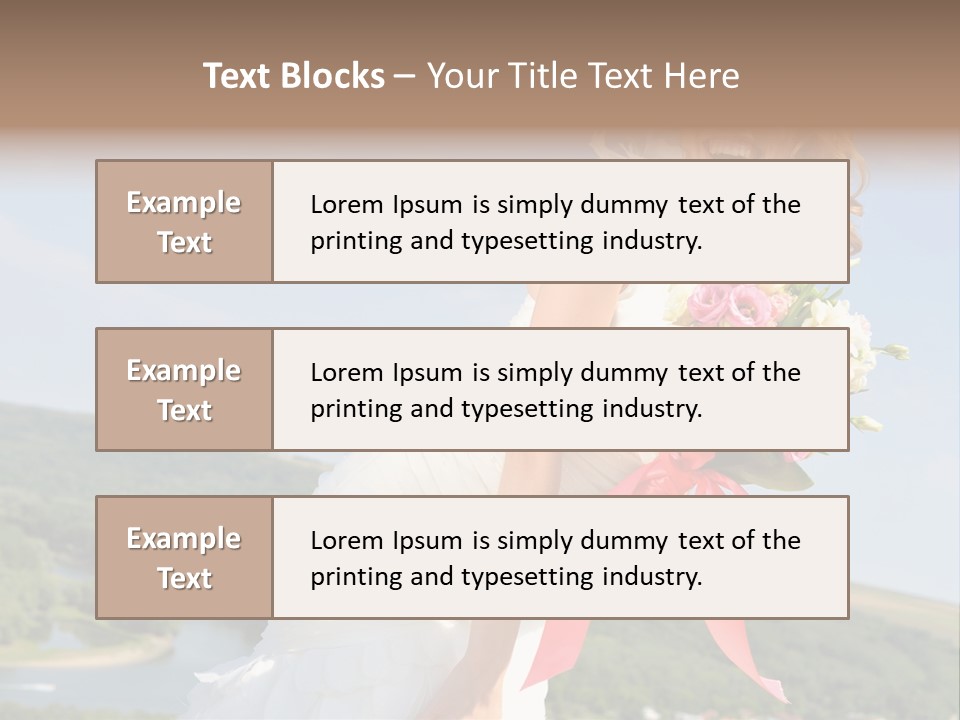 A Woman In A White Dress Holding A Bouquet Of Flowers PowerPoint Template