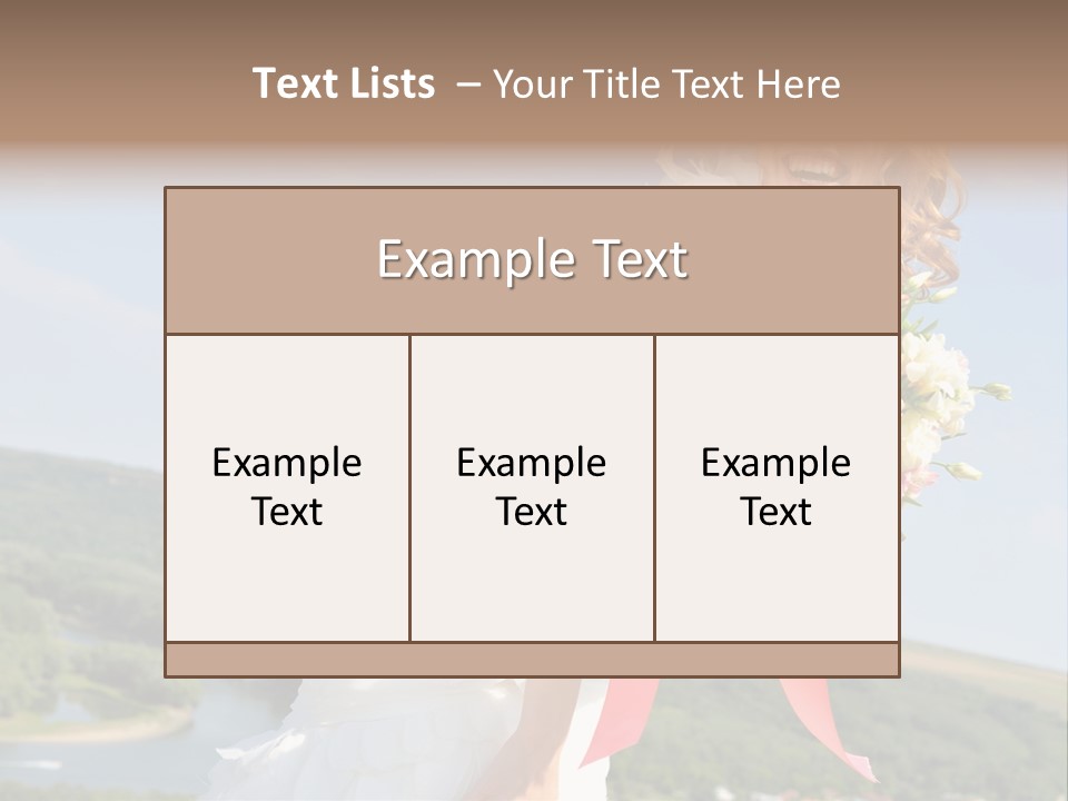 A Woman In A White Dress Holding A Bouquet Of Flowers PowerPoint Template