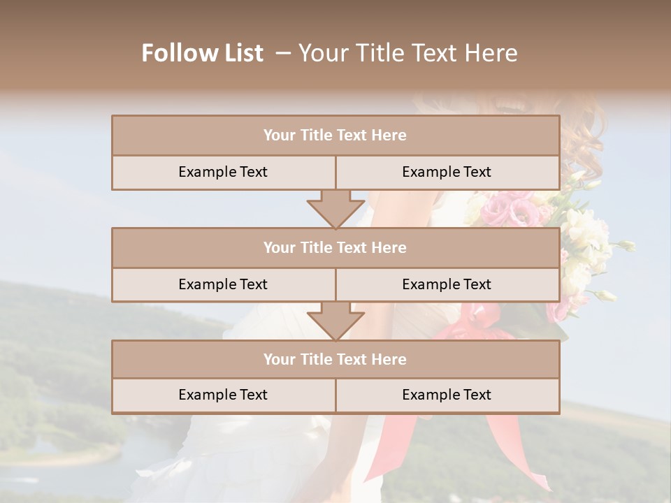 A Woman In A White Dress Holding A Bouquet Of Flowers PowerPoint Template