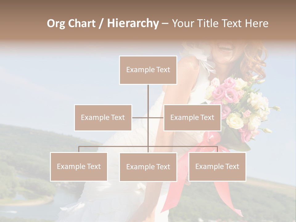 A Woman In A White Dress Holding A Bouquet Of Flowers PowerPoint Template