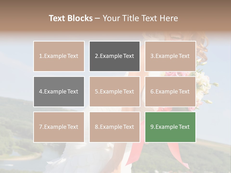 A Woman In A White Dress Holding A Bouquet Of Flowers PowerPoint Template