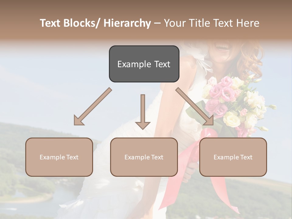 A Woman In A White Dress Holding A Bouquet Of Flowers PowerPoint Template