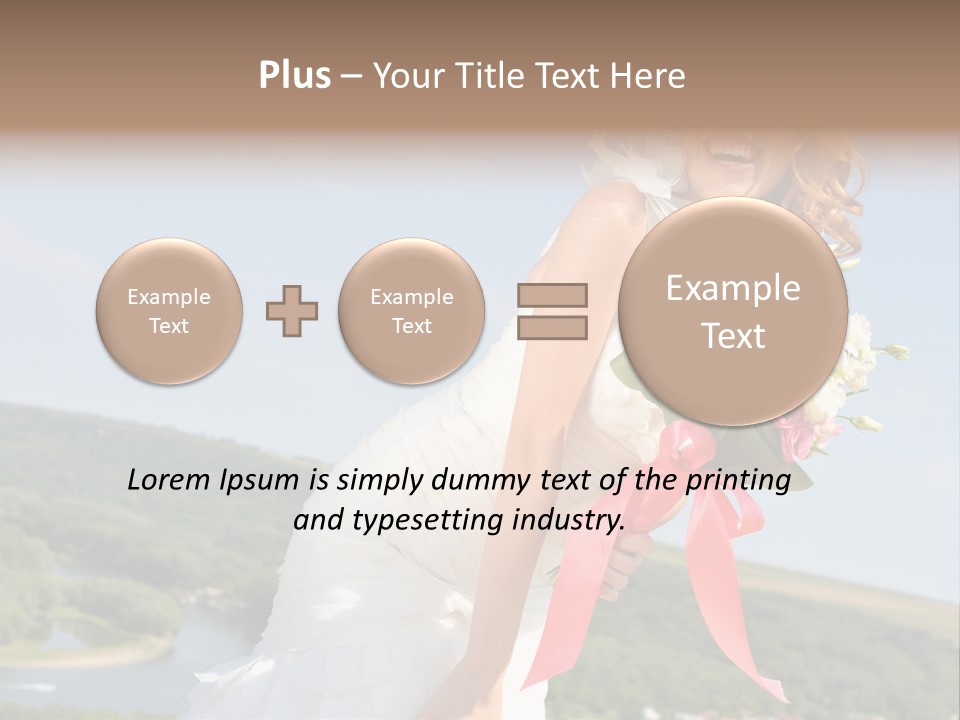 A Woman In A White Dress Holding A Bouquet Of Flowers PowerPoint Template