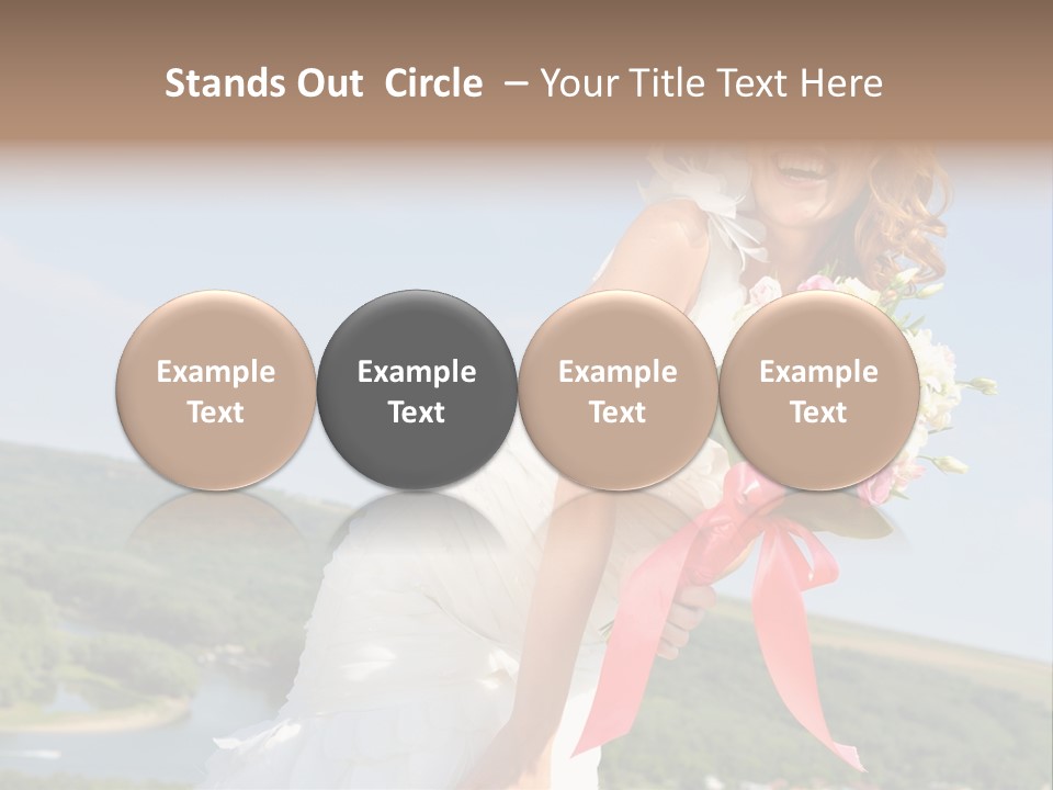 A Woman In A White Dress Holding A Bouquet Of Flowers PowerPoint Template