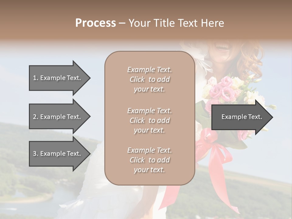 A Woman In A White Dress Holding A Bouquet Of Flowers PowerPoint Template