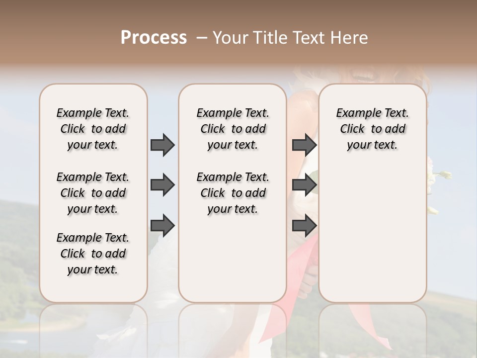 A Woman In A White Dress Holding A Bouquet Of Flowers PowerPoint Template