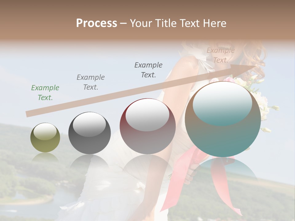 A Woman In A White Dress Holding A Bouquet Of Flowers PowerPoint Template