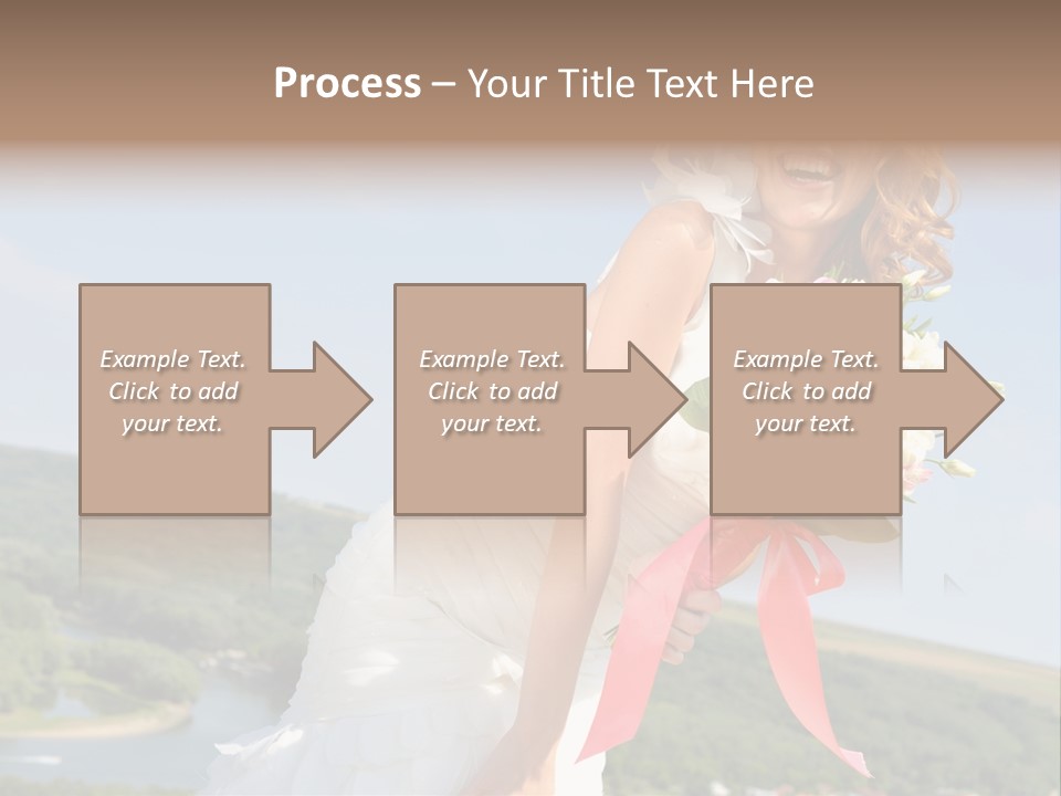 A Woman In A White Dress Holding A Bouquet Of Flowers PowerPoint Template