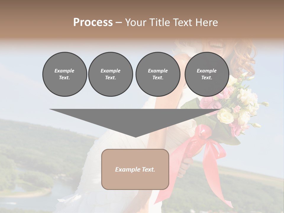 A Woman In A White Dress Holding A Bouquet Of Flowers PowerPoint Template