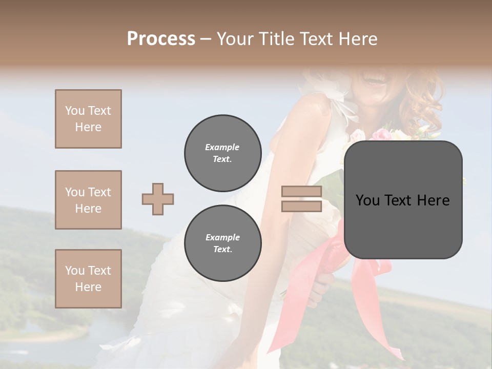 A Woman In A White Dress Holding A Bouquet Of Flowers PowerPoint Template