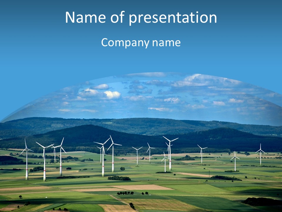 Country Electricity Blue Sky PowerPoint Template