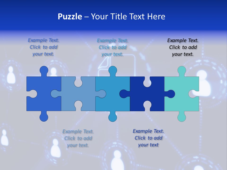 A Blue Background With A Group Of People On It PowerPoint Template