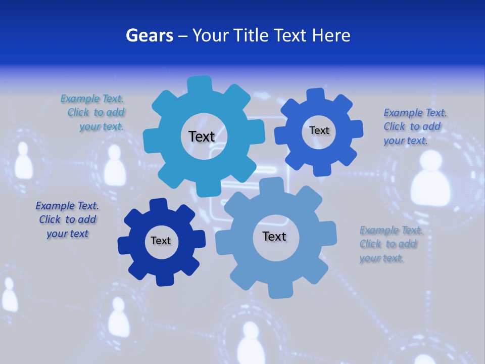 A Blue Background With A Group Of People On It PowerPoint Template