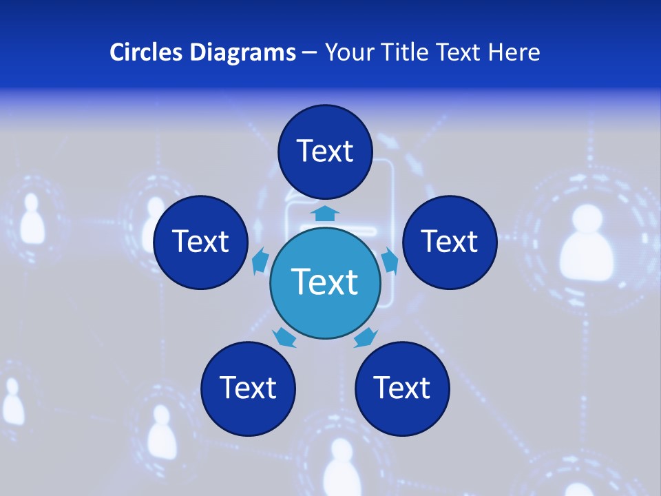 A Blue Background With A Group Of People On It PowerPoint Template