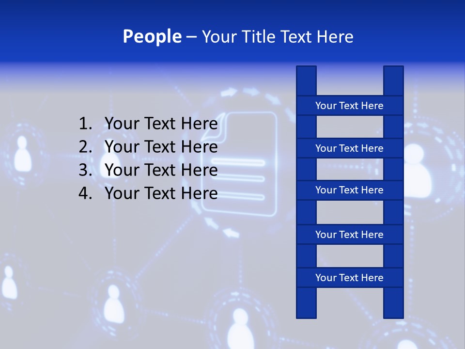A Blue Background With A Group Of People On It PowerPoint Template