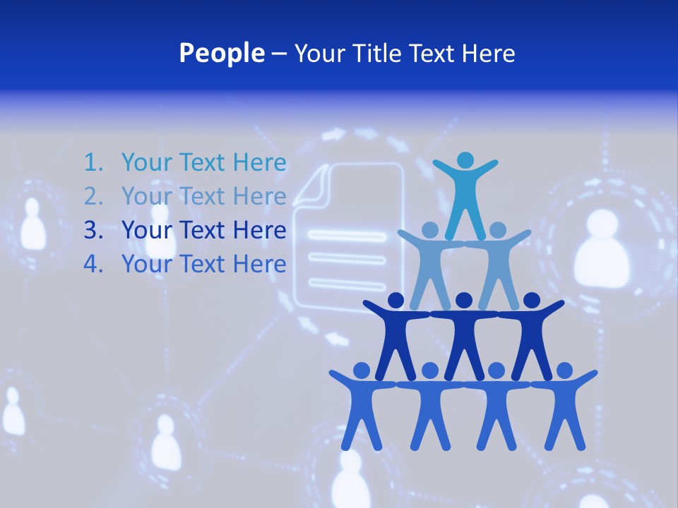 A Blue Background With A Group Of People On It PowerPoint Template
