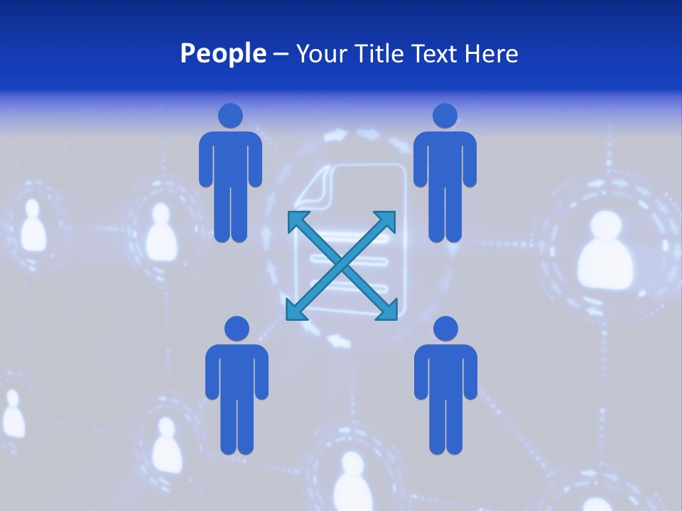 A Blue Background With A Group Of People On It PowerPoint Template