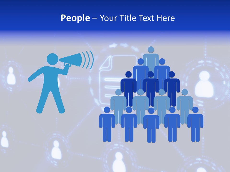 A Blue Background With A Group Of People On It PowerPoint Template