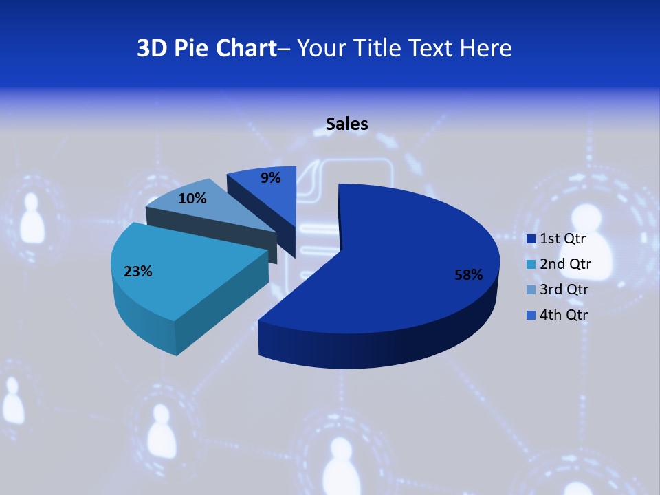 A Blue Background With A Group Of People On It PowerPoint Template