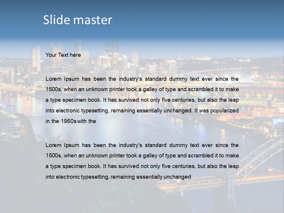 Monongahela River Office Buildings West End Bridge PowerPoint Template