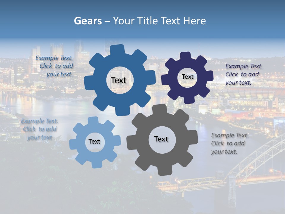 Monongahela River Office Buildings West End Bridge PowerPoint Template