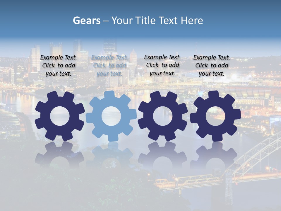 Monongahela River Office Buildings West End Bridge PowerPoint Template