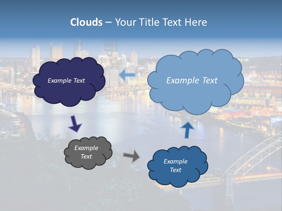 Monongahela River Office Buildings West End Bridge PowerPoint Template