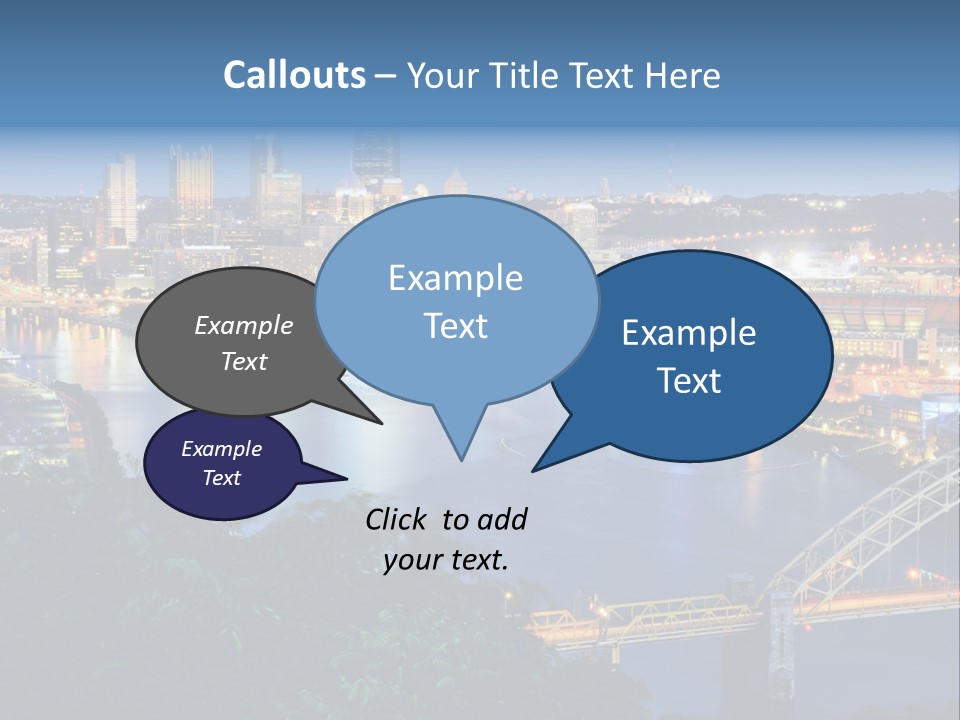 Monongahela River Office Buildings West End Bridge PowerPoint Template