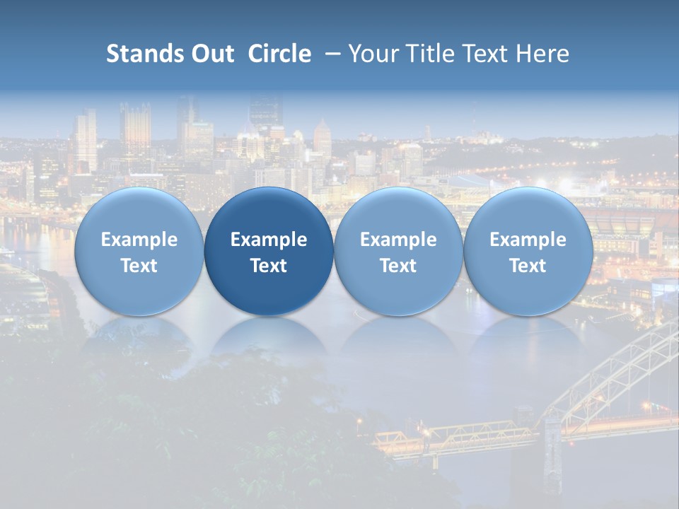 Monongahela River Office Buildings West End Bridge PowerPoint Template