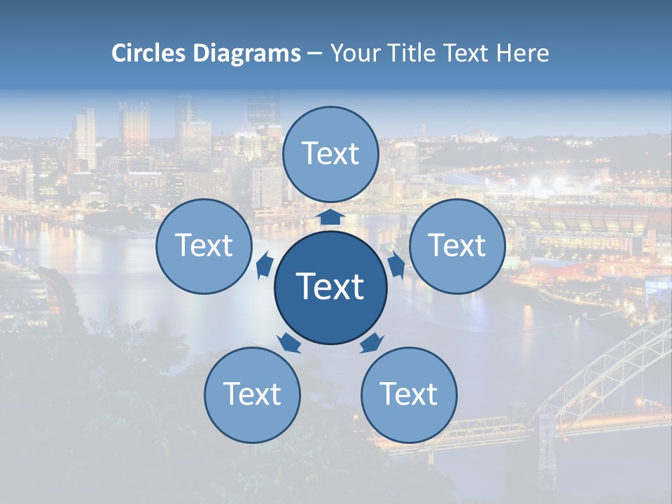 Monongahela River Office Buildings West End Bridge PowerPoint Template