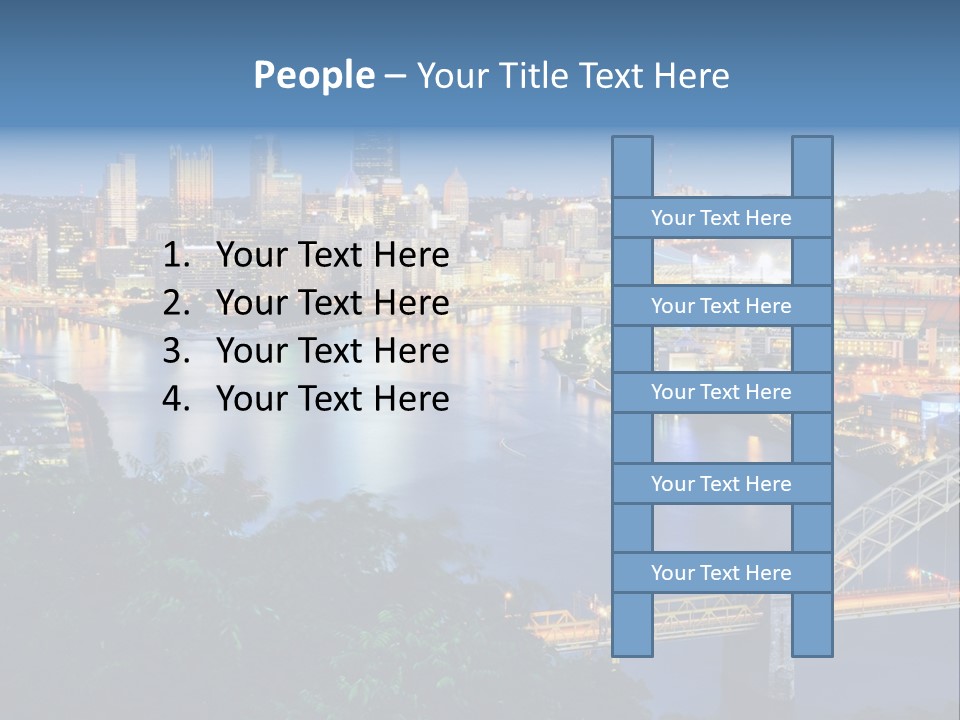 Monongahela River Office Buildings West End Bridge PowerPoint Template