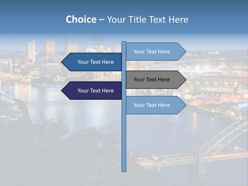 Monongahela River Office Buildings West End Bridge PowerPoint Template