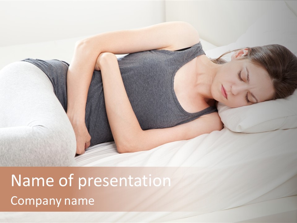 Belly White Anorexia PowerPoint Template