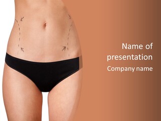 Stomach Attractive Brunette PowerPoint Template