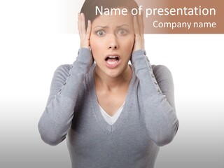 Hands Female Tension PowerPoint Template